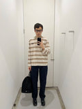 Miu Miu Striped Cotton Jersey Long-sleeved Polo Shirt