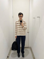 Miu Miu Striped Cotton Jersey Long-sleeved Polo Shirt