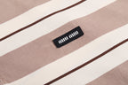 Miu Miu Striped Cotton Jersey Long-sleeved Polo Shirt