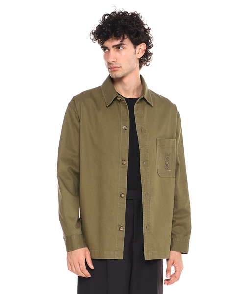 Saint Laurent New Embroidered Button-Down Lapel Shirt