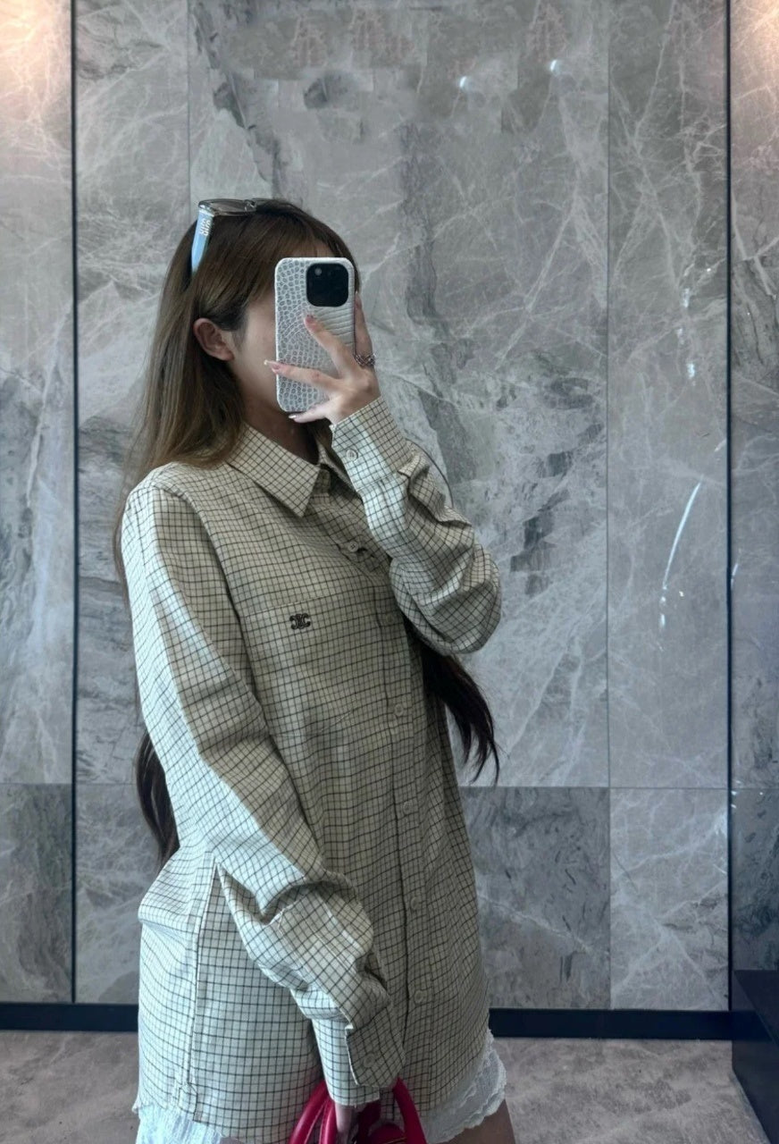 Celine Tartan Checkered Shirt