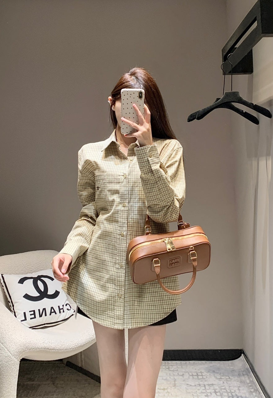 Celine Tartan Checkered Shirt