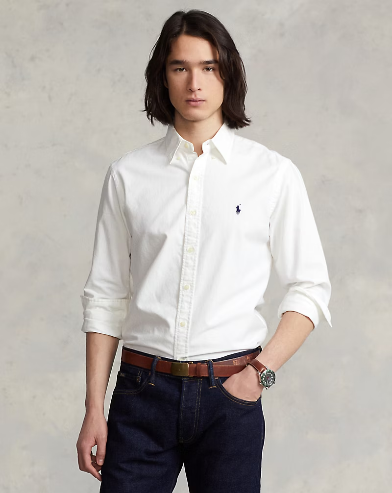 Ralph Lauren Pony Logo Linen Long-sleeved Shirt