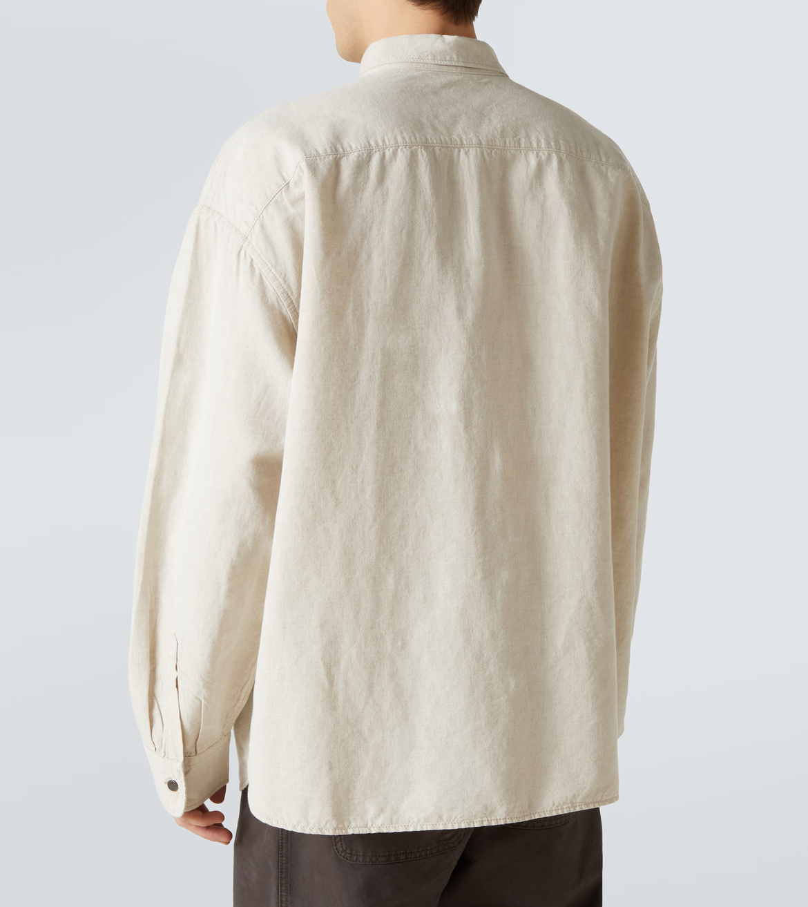 Prada Solid Color Single-Breasted Logo Long Sleeve Shirt