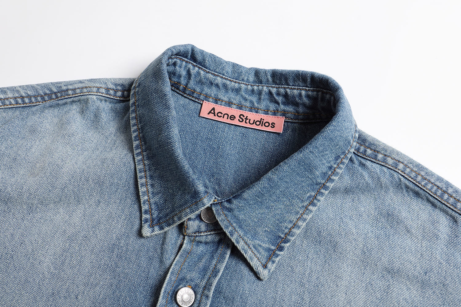 Acne Studios Loose-fitting Button-down Long-sleeved Shirt with Micro Logo