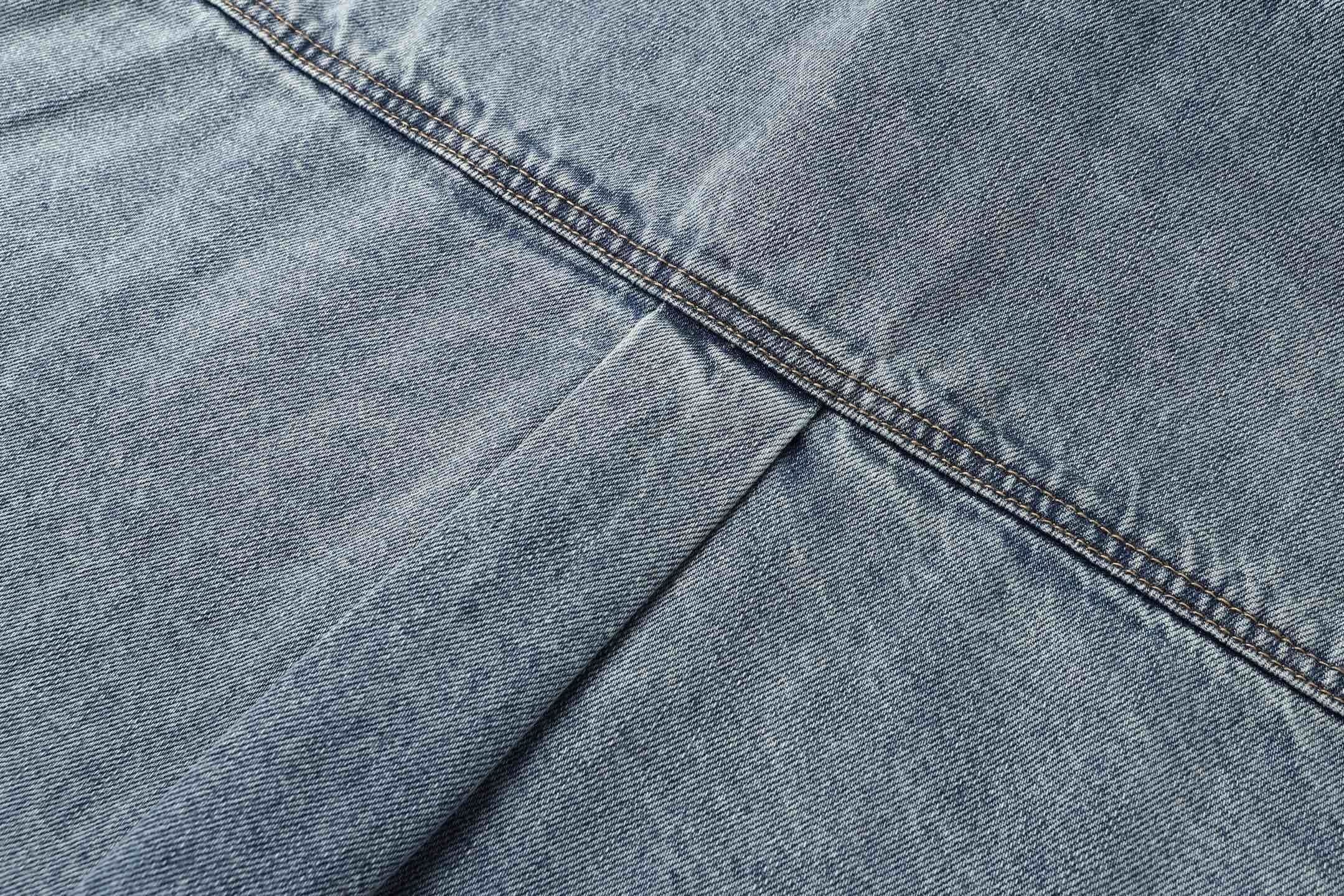 Loewe Collared Long-Sleeve Laser Burnout Denim Jacket