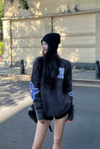 Louis Vuitton Ski-print Letter Print Long-sleeved Sweater