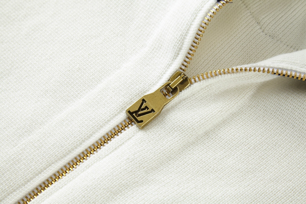 Louis Vuitton Nautical Style Embroidered Knit Zipper Jacket