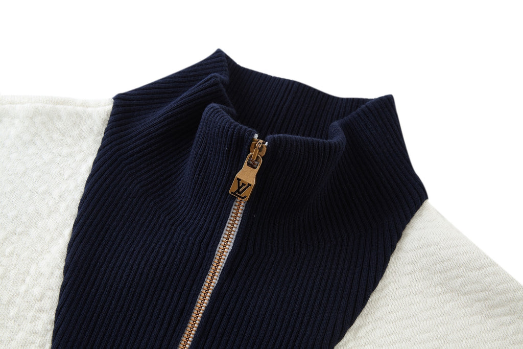 Louis Vuitton Nautical Style Embroidered Knit Zipper Jacket