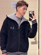 Louis Vuitton 26SS Knitted Waist-cinching Color-blocked Ribbed Collar Sweater