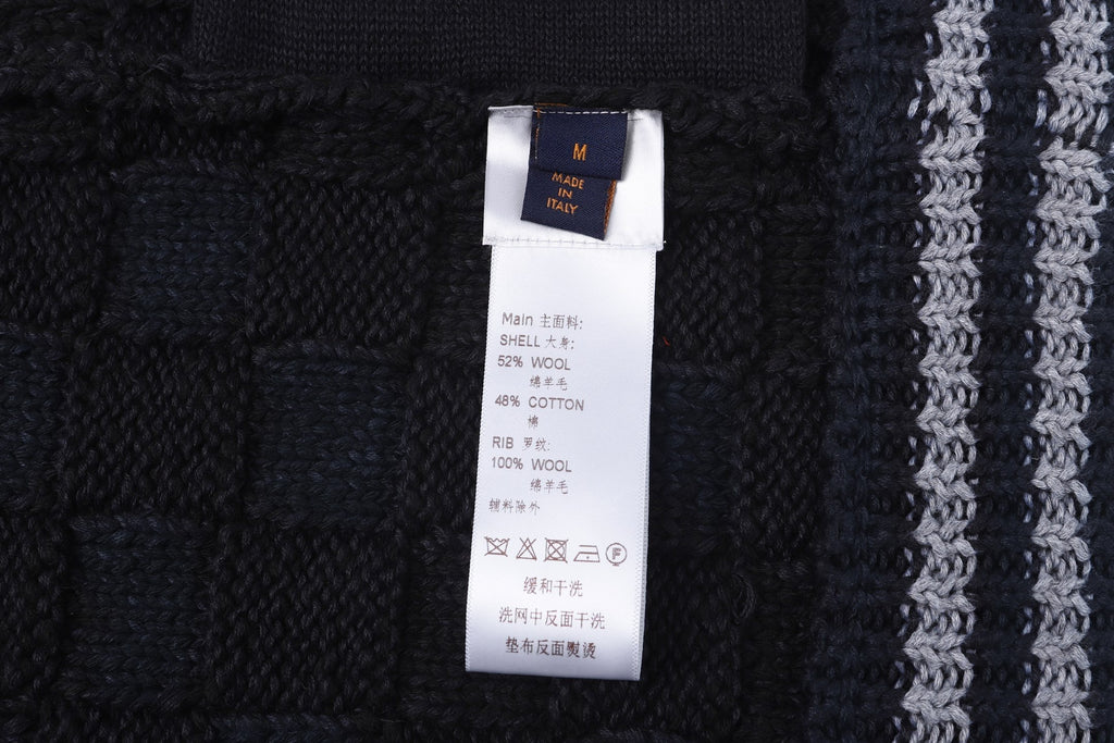 Louis Vuitton 26SS Knitted Waist-cinching Color-blocked Ribbed Collar Sweater
