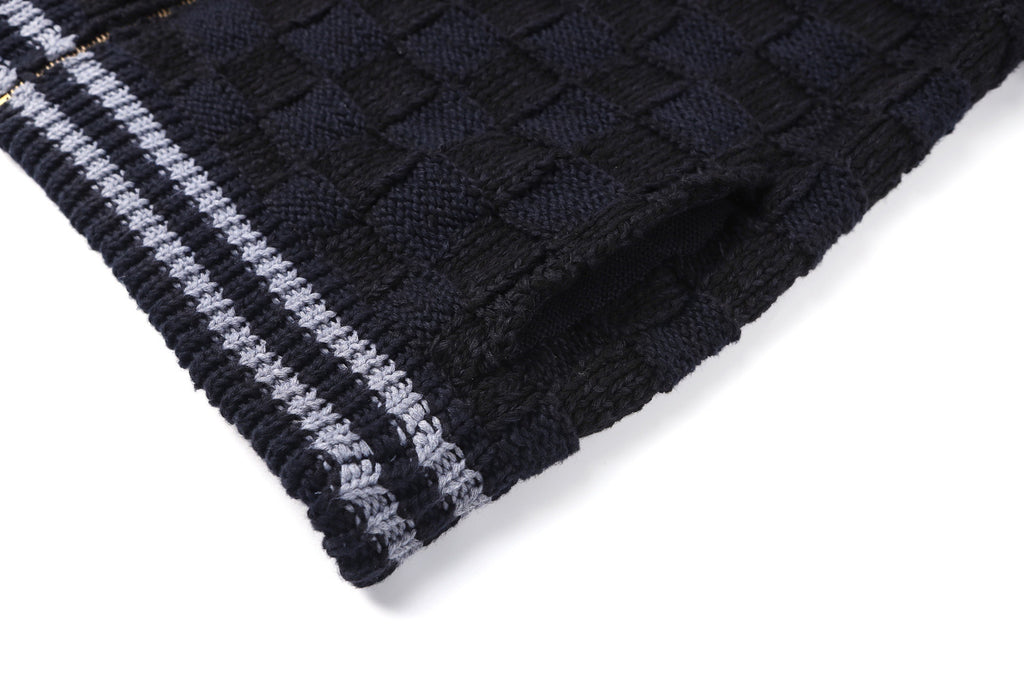 Louis Vuitton 26SS Knitted Waist-cinching Color-blocked Ribbed Collar Sweater