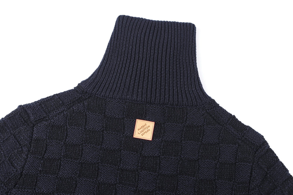 Louis Vuitton 26SS Knitted Waist-cinching Color-blocked Ribbed Collar Sweater