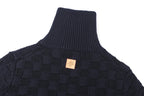 Louis Vuitton 26SS Knitted Waist-cinching Color-blocked Ribbed Collar Sweater