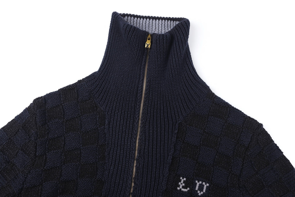Louis Vuitton 26SS Knitted Waist-cinching Color-blocked Ribbed Collar Sweater