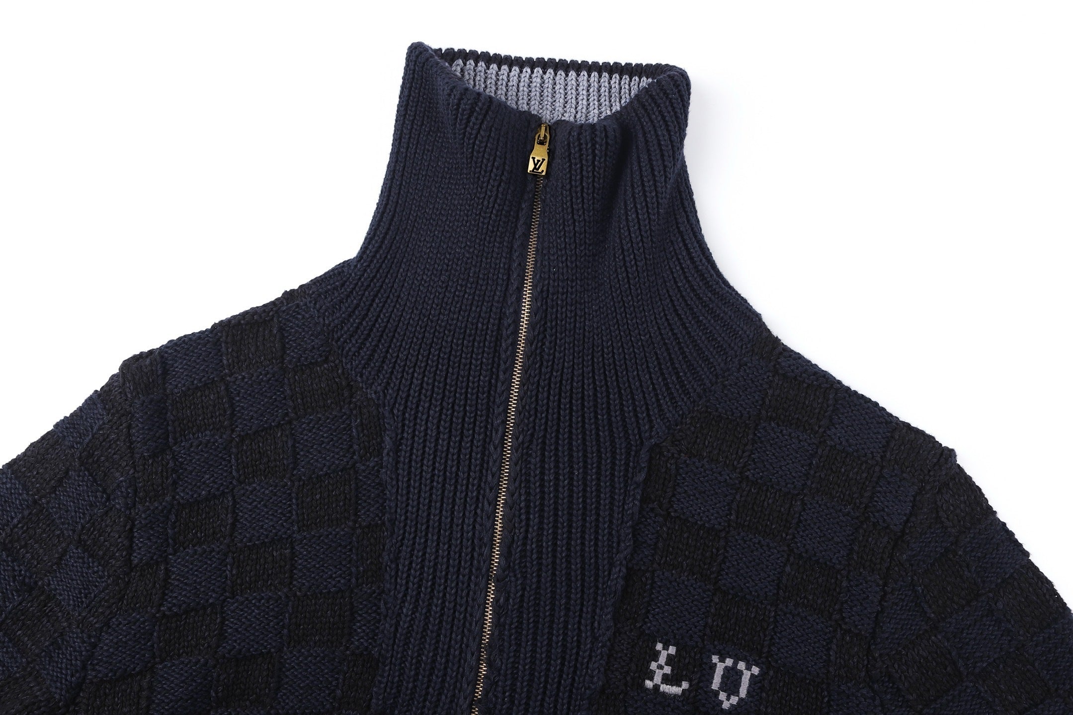 Louis Vuitton 26SS Knitted Waist-cinching Color-blocked Ribbed Collar Sweater