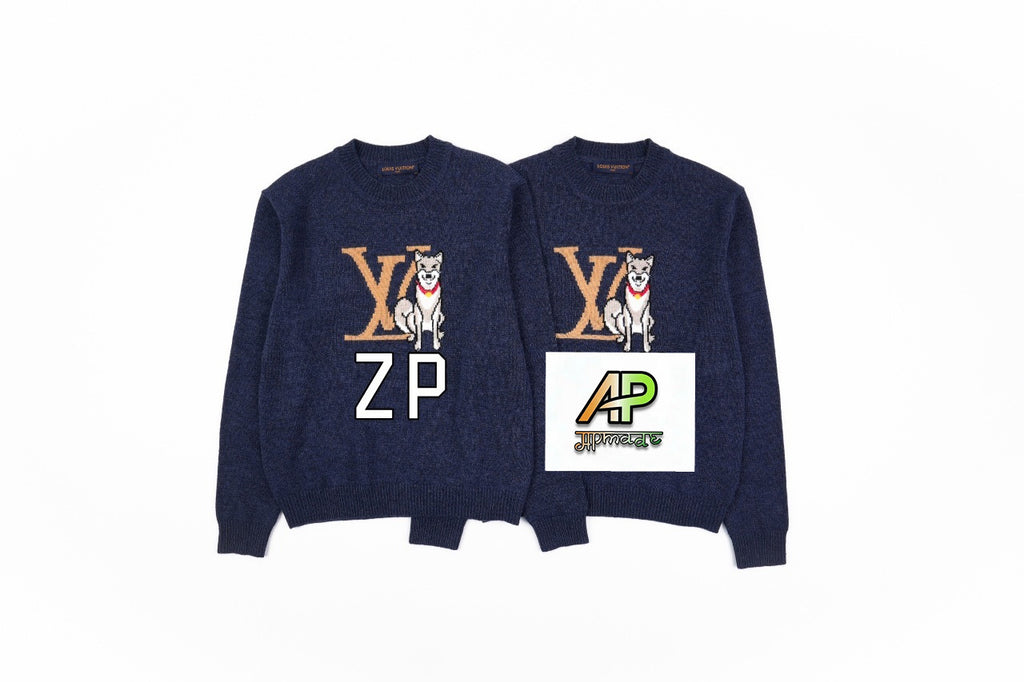 Louis Vuitton Puppy Jacquard Crew Neck Sweater