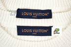 Louis Vuitton Chunky Knit Ribbed White Sweater