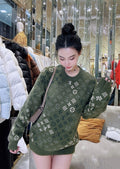 Louis Vuitton Green Camouflage Monogram Crew Neck Sweater