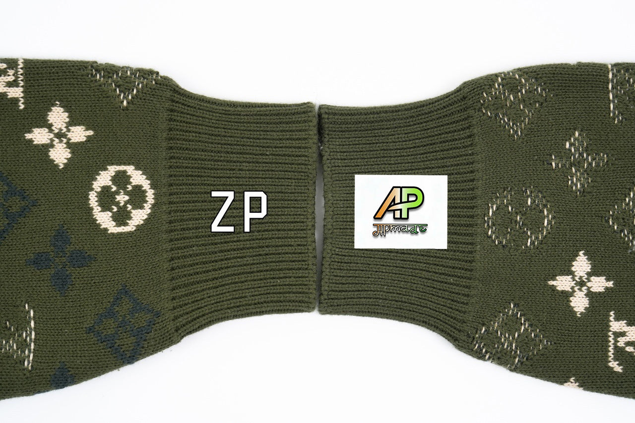 Louis Vuitton Green Camouflage Monogram Crew Neck Sweater