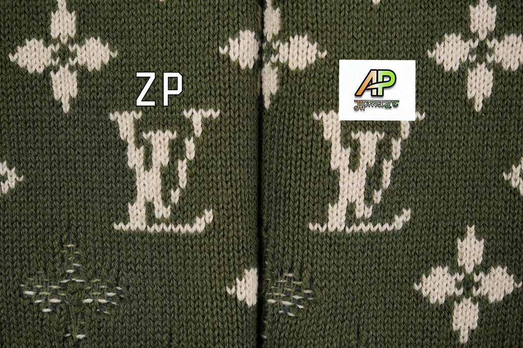 Louis Vuitton Green Camouflage Monogram Crew Neck Sweater