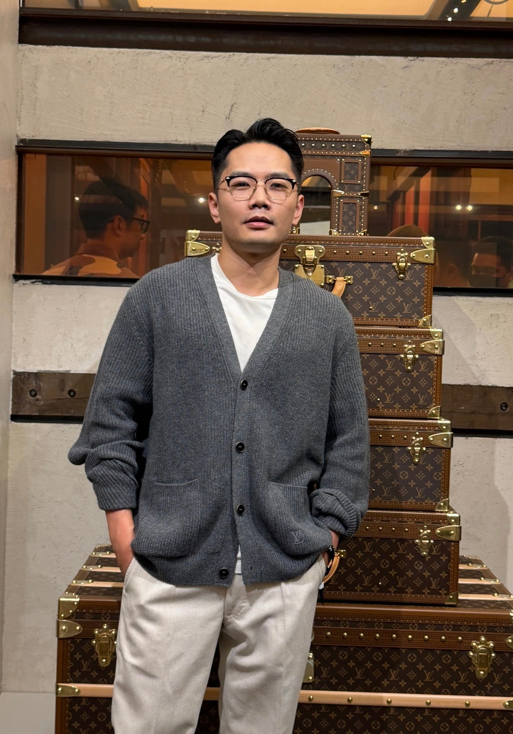 Louis Vuitton 26 Cashmere Grey Cardigan
