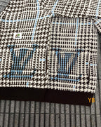 Louis Vuitton Plaid V-neck Cardigan Long-sleeved Sweater