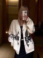 Louis Vuitton Knitted Cardigan Wool Blend Jacquard Long Sleeves