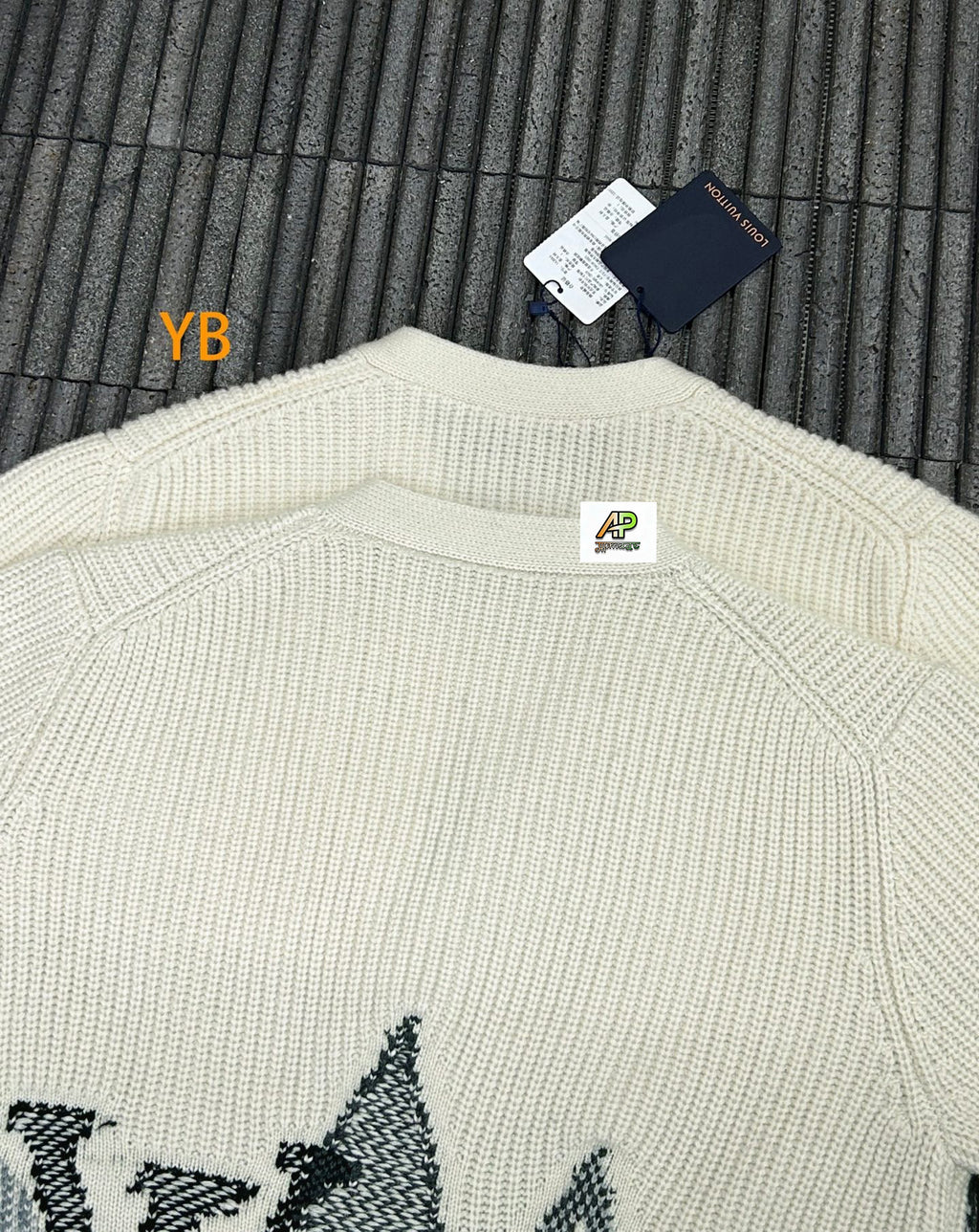 Louis Vuitton Knitted Cardigan Wool Blend Jacquard Long Sleeves