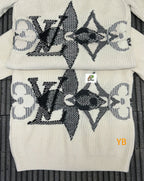 Louis Vuitton Knitted Cardigan Wool Blend Jacquard Long Sleeves