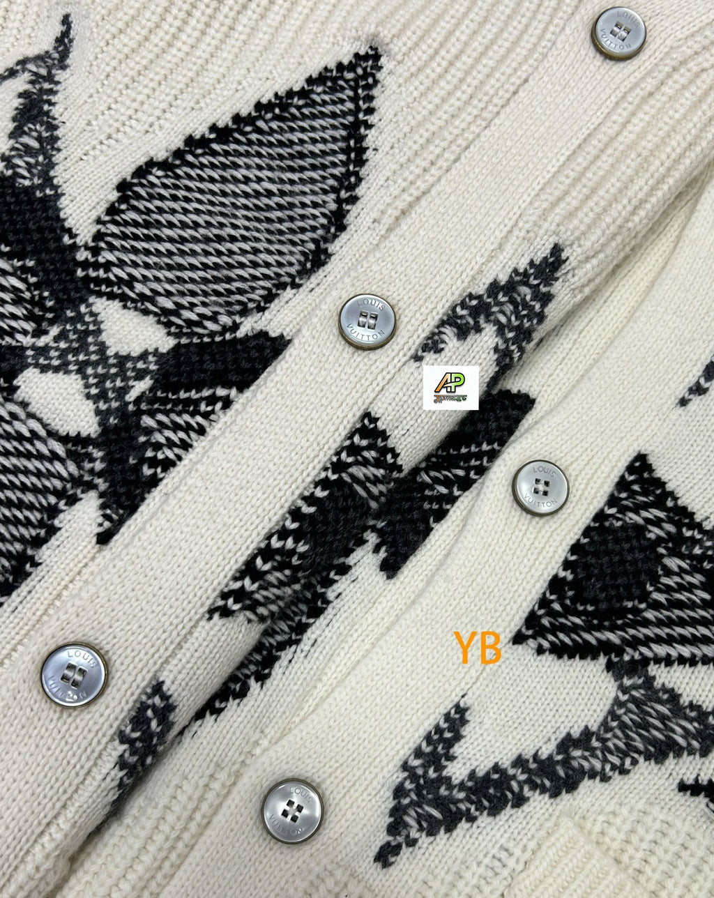 Louis Vuitton Knitted Cardigan Wool Blend Jacquard Long Sleeves