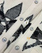 Louis Vuitton Knitted Cardigan Wool Blend Jacquard Long Sleeves