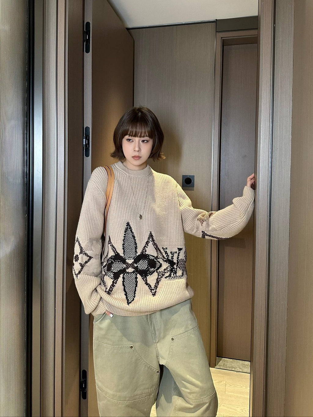 Louis Vuitton Crew Neck Knitted Sweater Wool Jacquard