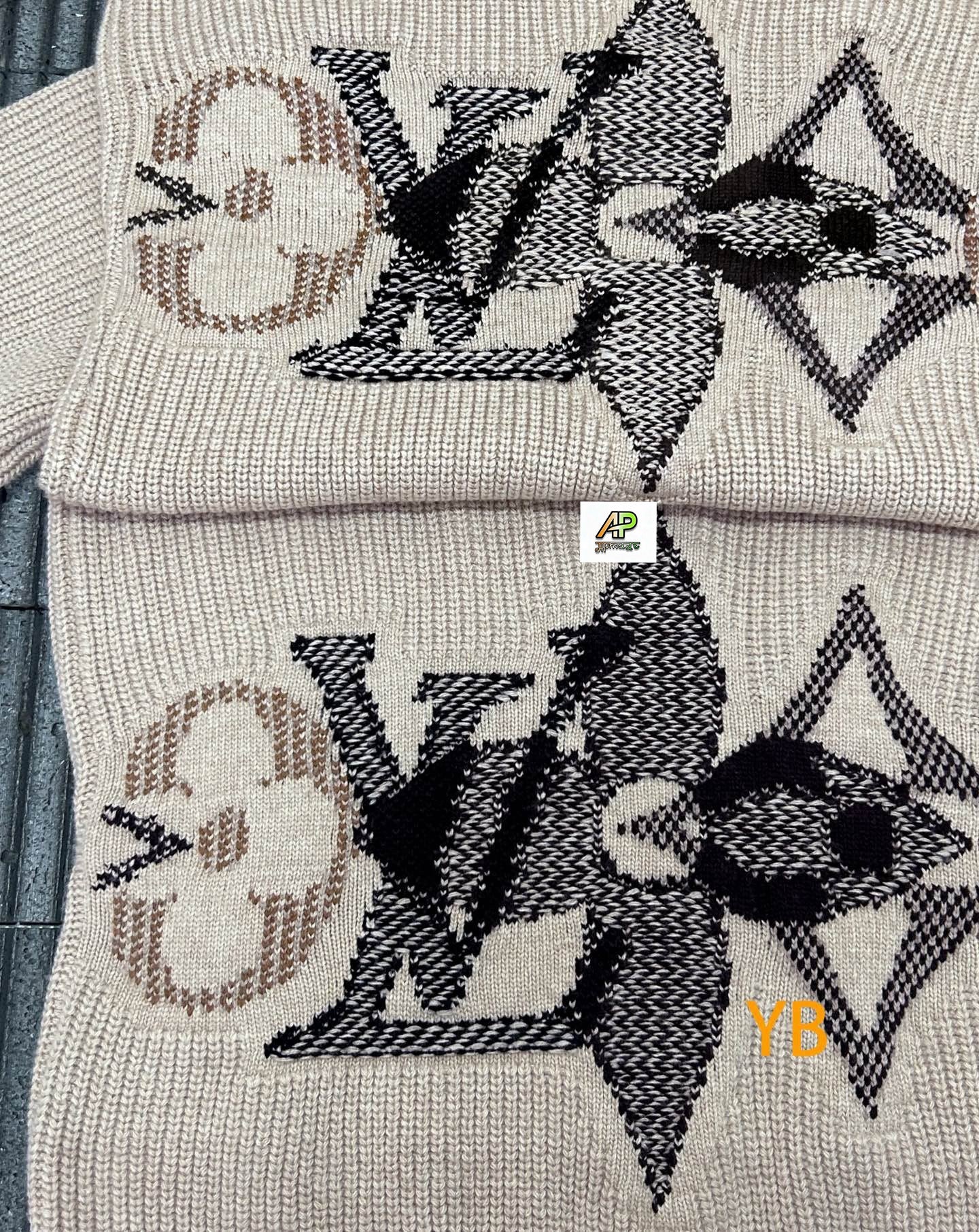 Louis Vuitton Crew Neck Knitted Sweater Wool Jacquard