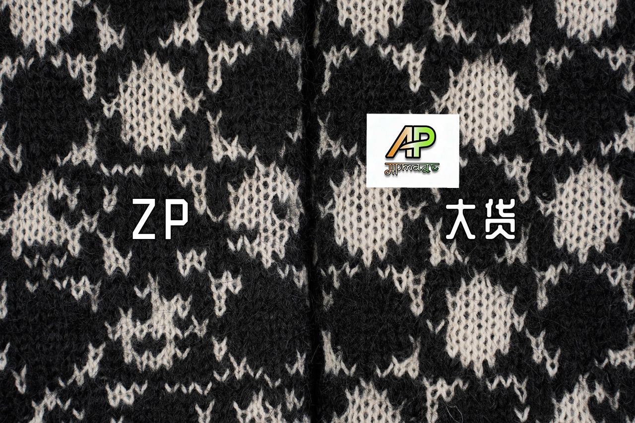 Louis Vuitton MM6 Snowflake Pixel Plaid Crew Neck Sweater