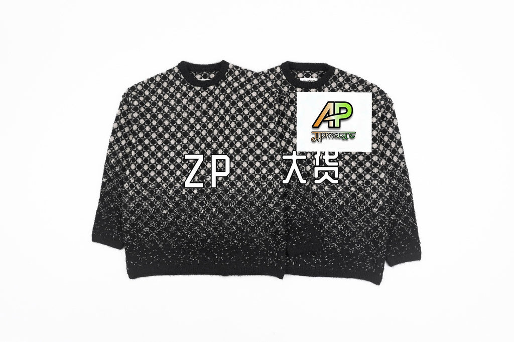 Louis Vuitton MM6 Snowflake Pixel Plaid Crew Neck Sweater