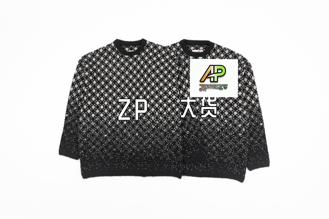Louis Vuitton MM6 Snowflake Pixel Plaid Crew Neck Sweater