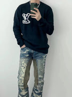 Louis Vuitton Double-sided Intarsia Logo Sweater