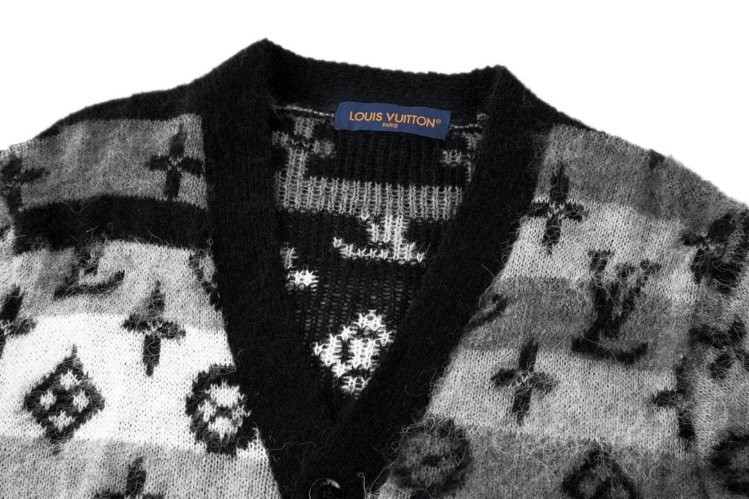 Louis Vuitton Mohair Knit Jacquard Cardigan
