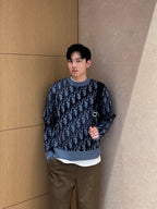 Dior Jacquard Monogram Print Knit Pullover