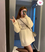 Louis Vuitton Solid Color Letter Intarsia Pullover Sweater