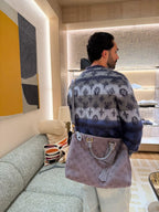 Louis Vuitton Mohair Knit Jacquard Cardigan