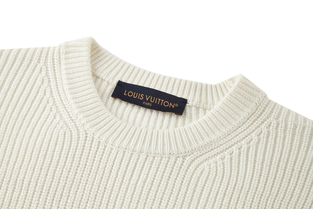 Louis Vuitton Embroidered Logo Knitted Sweatshirt