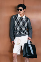 Louis Vuitton Diamond Jacquard Wool Crew Neck Sweater