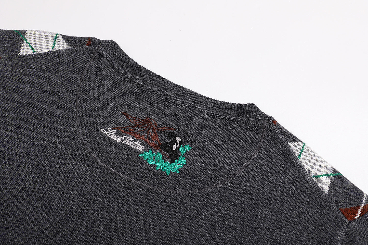 Louis Vuitton Diamond Jacquard Wool Crew Neck Sweater
