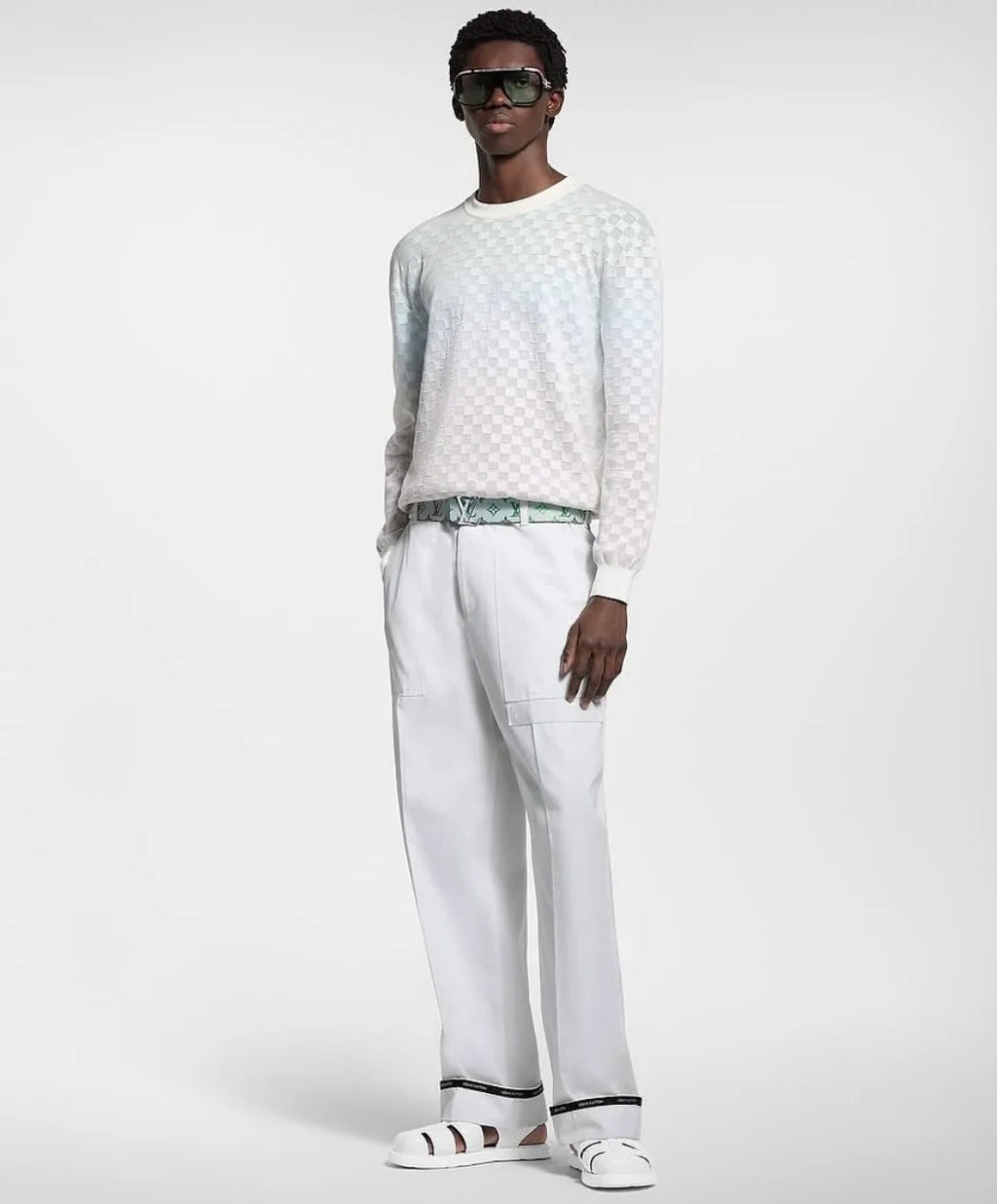 Louis Vuitton Round Neck Gradient Pattern Wool Sweatshirt