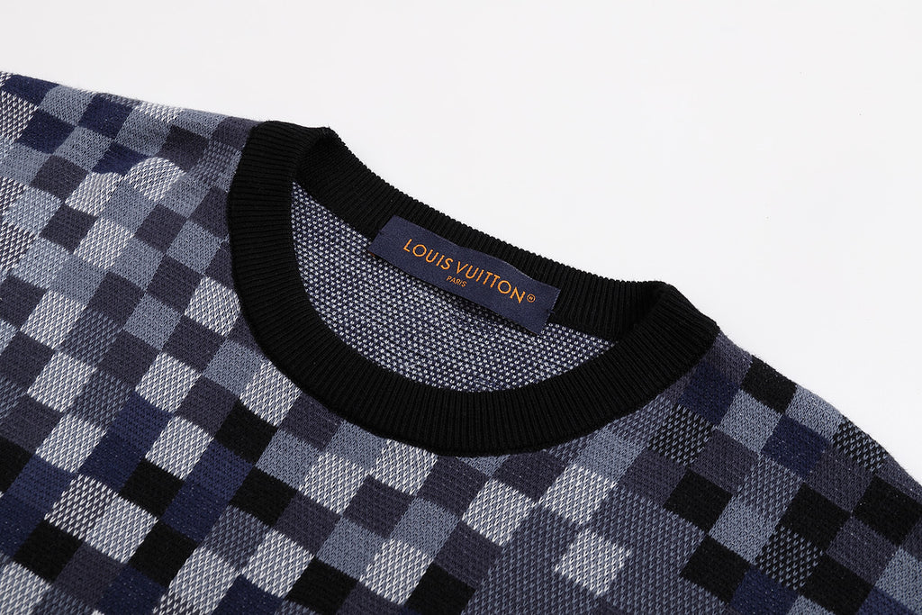 Louis Vuitton Crew Neck Ribbed Jacquard Long-sleeved Sweater