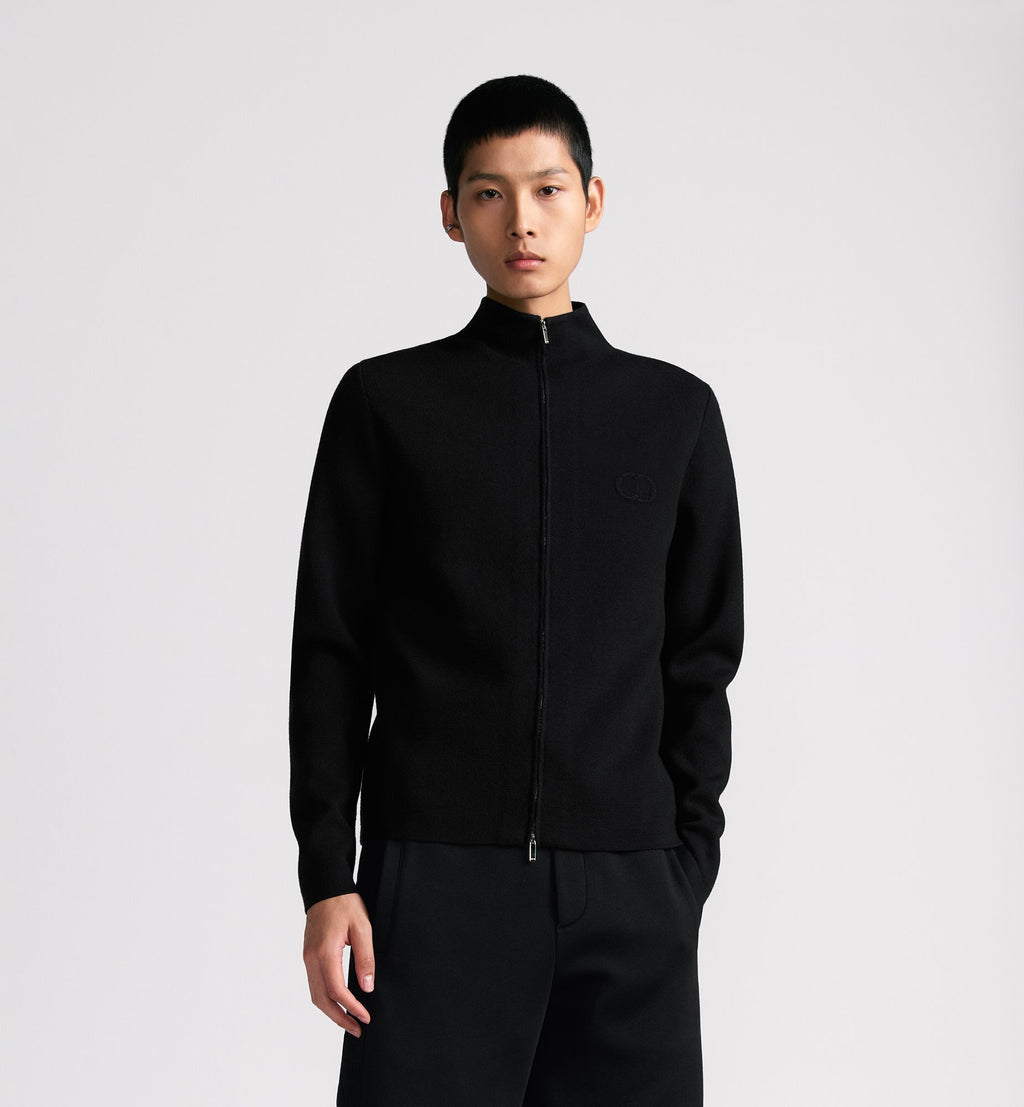 Dior CD Logo Knitted Zip-up Cardigan