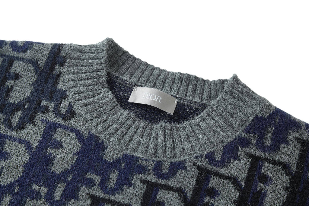 Dior Jacquard Monogram Print Knit Pullover