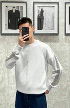Dior Sleeve Woven Grey Sweater